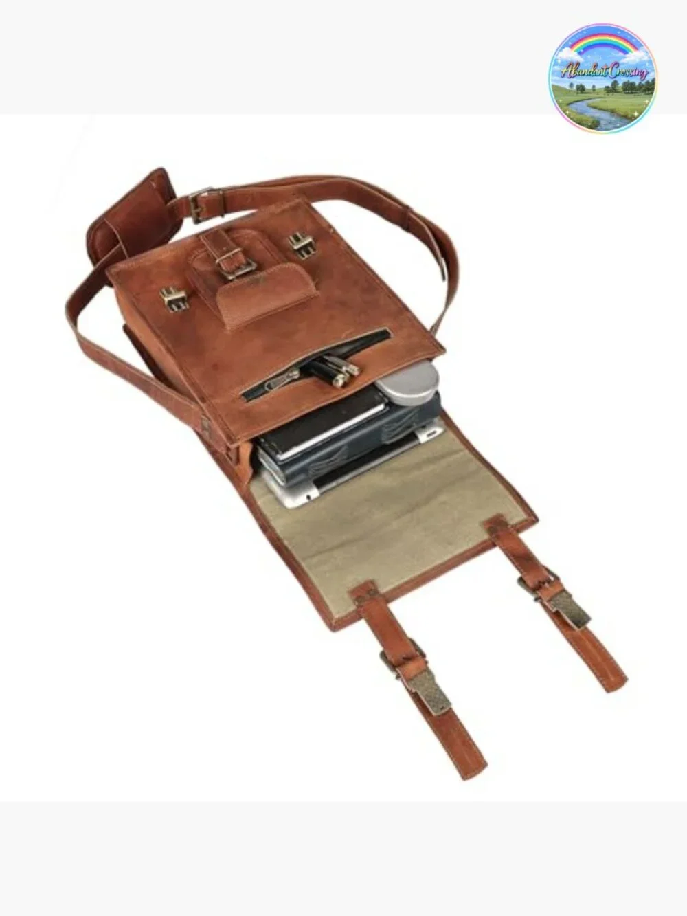 Full Grain Leather Messenger Satchel Bag 11